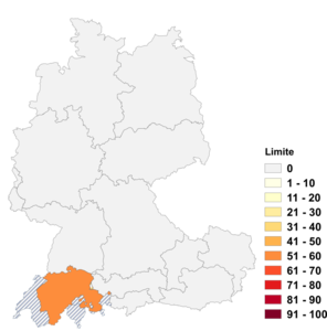 Relative Auftretenshäufigkeit von Limite innerhalb der einzelnen Areale im Verhältnis zu Limit (in %)