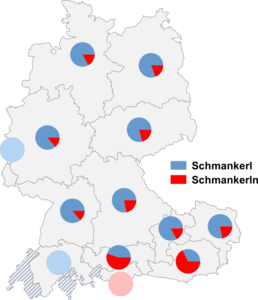 Relative Auftretenshäufigkeit von Schmankerl / Schmankerln innerhalb der einzelnen Areale