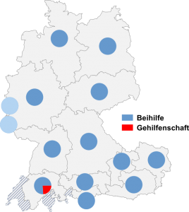 Relative Auftretenshäufigkeit von Beihilfe / Gehilfenschaft innerhalb der einzelnen Areale