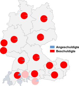 Relative Auftretenshäufigkeit von Angeschuldigte / Beschuldigte innerhalb der einzelnen Areale