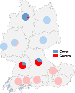 Relative Auftretenshäufigkeit von Cover / Covers innerhalb der einzelnen Areale