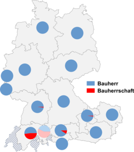 Relative Auftretenshäufigkeit von Bauherr / Bauherrschaft innerhalb der einzelnen Areale
